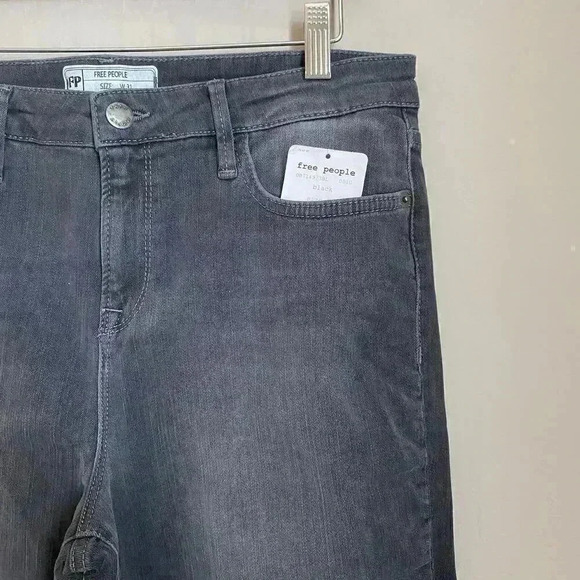 Free People High Rise Straight Frayed Crop Jean - Picture 5 of 13